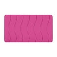 thumbnail image 1 of Wavy Striped Bathroom Rug, 15.75 x 23.62 In Velvet Fleece Foam Non Slip Machine Washable Bath Mat, Pink, 1 of 6