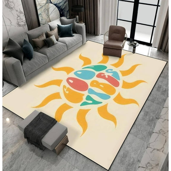 Wavy Swirl Brush Strokes Seamless Non-Slip Stylish Structure Natural Tissue Indoor Outdoor Living Room Bedroom Carpet Home Decor Door Mat Yoga Mat Patio Floor Mat 4x6ft