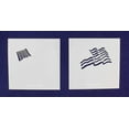 thumbnail image 1 of Wavy US Flag in 2 Parts 8" X 8" Stencils- Mylar 2 Pieces of 14 Mil Painting/Crafts/Template, 1 of 3