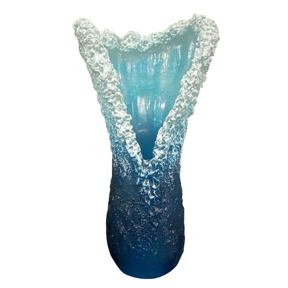 Wavy Vase, Modern Ocean Blue Flower Vases, Centrepieces Flower Pot Vase, Ocean Wave Decorative Floral Ornament, 10Cm Height Home Decor Vase