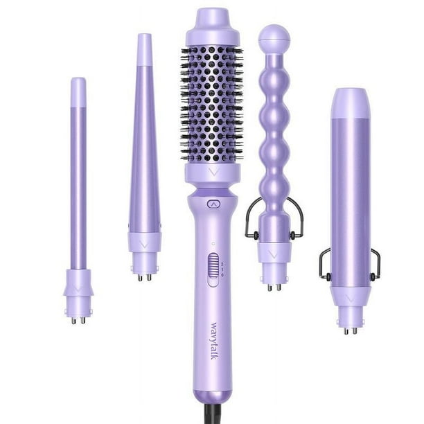Wavytalk 5 in 1 Curling Wand Set With Thermal Brush【Back to