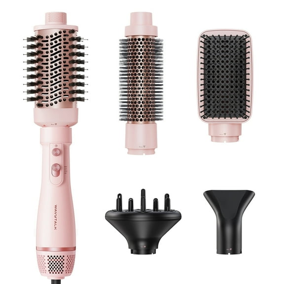 Wavytalk 5 in 1 Hot Air Brush Set, Air Sculpt, Multi Hair Styler for Salon Blowouts, Sleek and Less Frizz, Pink