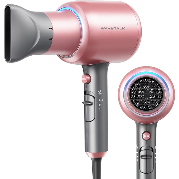 Wavytalk Hair Dryer with Diffuser Ionic Blow Dryer with Powerful 1875W Motor for Fast Drying, Pink