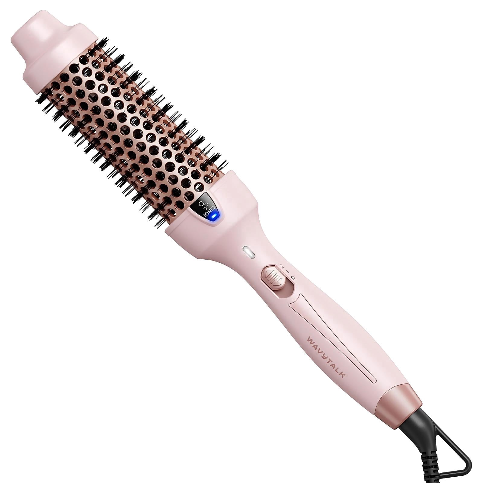 Wavytalk 1.5 inch Thermal Brush, Negative Ion Heated Round Brush, Creates Blowout Look, Pink