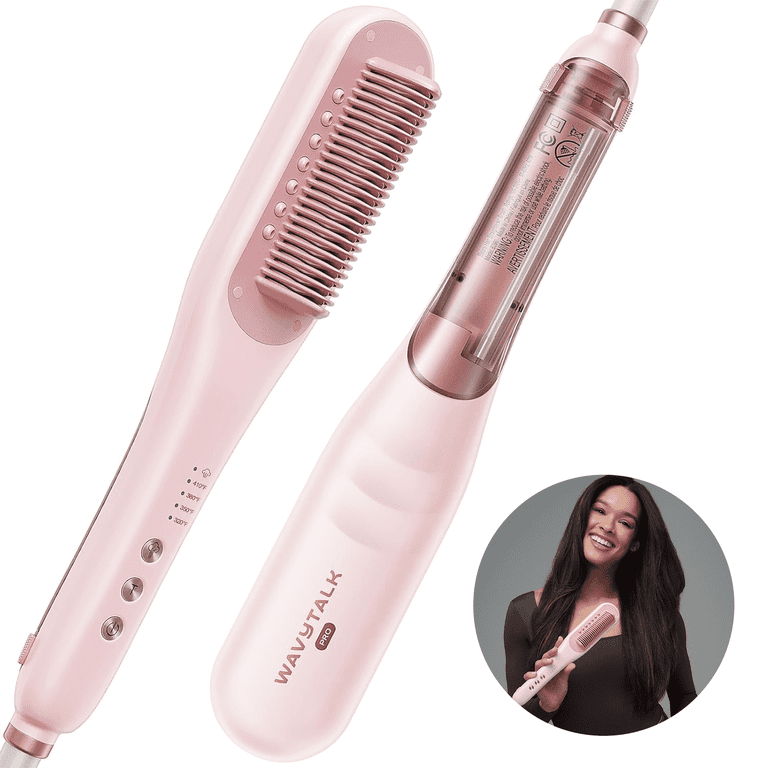 Wavytalk Pro Steam Hair Straightener Brush, Steam Reduces Damage
