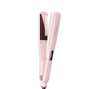 Wavytalk Steam Hair Straightener, 1.38 Nano Titanium Flat Iron with Detachable Comb for Silk Press Smoothing, Pink