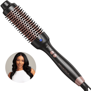Wavytalk Thermal Brush for Blowout Look, 1 1/2 inch Ionic Heated Nylon Brush Get Natural Curls, Rose Gold