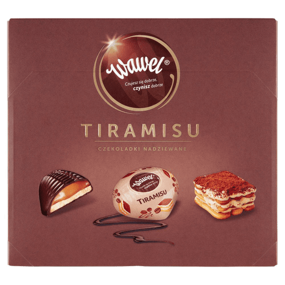 Wawel Tiramisu Milk Chocolate Pralines with Tiramisu Flavour Filling, Imported from Poland 11.64 Ounces