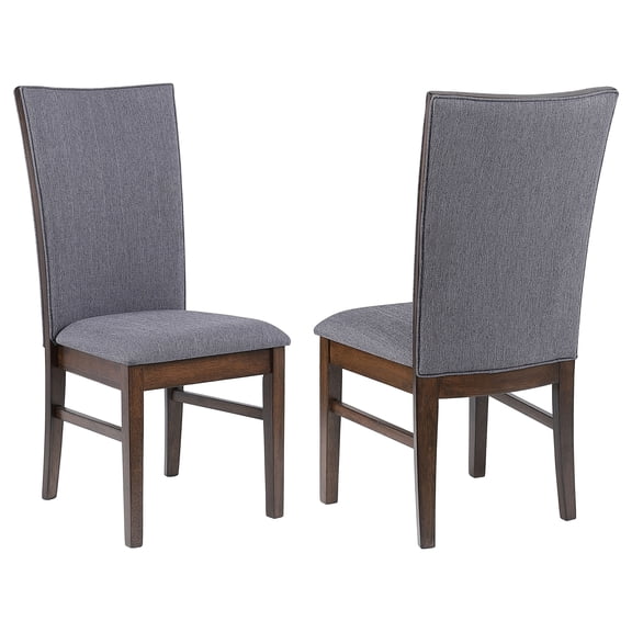 Wawona Grey Upholstered Dining Side Chairs (Set of 2) - Modern Rubberwood Frame, Soft Fabric Seat & Backrest, Stylish Home & Dining Room Furniture, 19.25"W x 24"D x 41.75"H