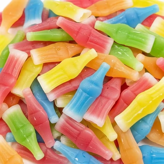 Wax Bottle Candy 2 lb  Fruity Liquid Filled Wax Candy, Soft & Chewy Retro Treat