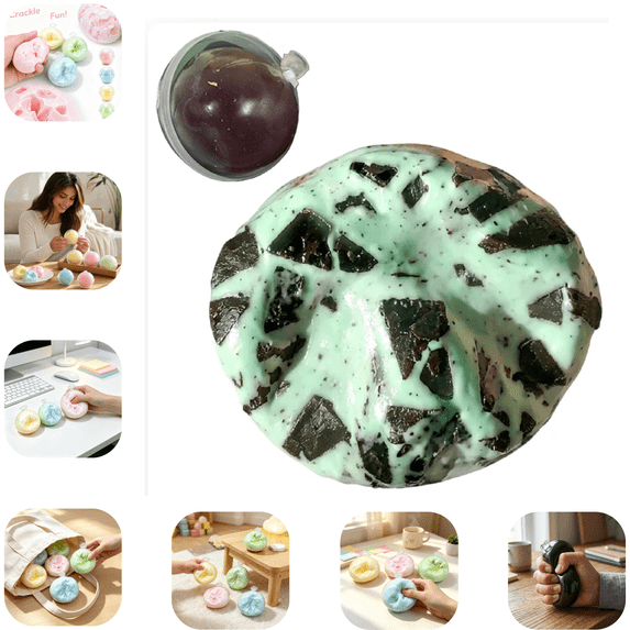 Wax Cracking Squeeze Stress Ball, ASMR Tactile Squeeze Toy, Crunchy Crackable Sensory Fidget Toys, Dreamy Pastel Colors, Holiday Gathering Game Toy for Teens and Adults B