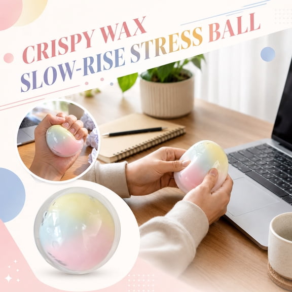 Wax Cracking Squishy Ball - Crispy Wax Slow Rise Stress Balls for Adults, ASMR Auditory Sensory Fidget Toys for Office Desk Decompression