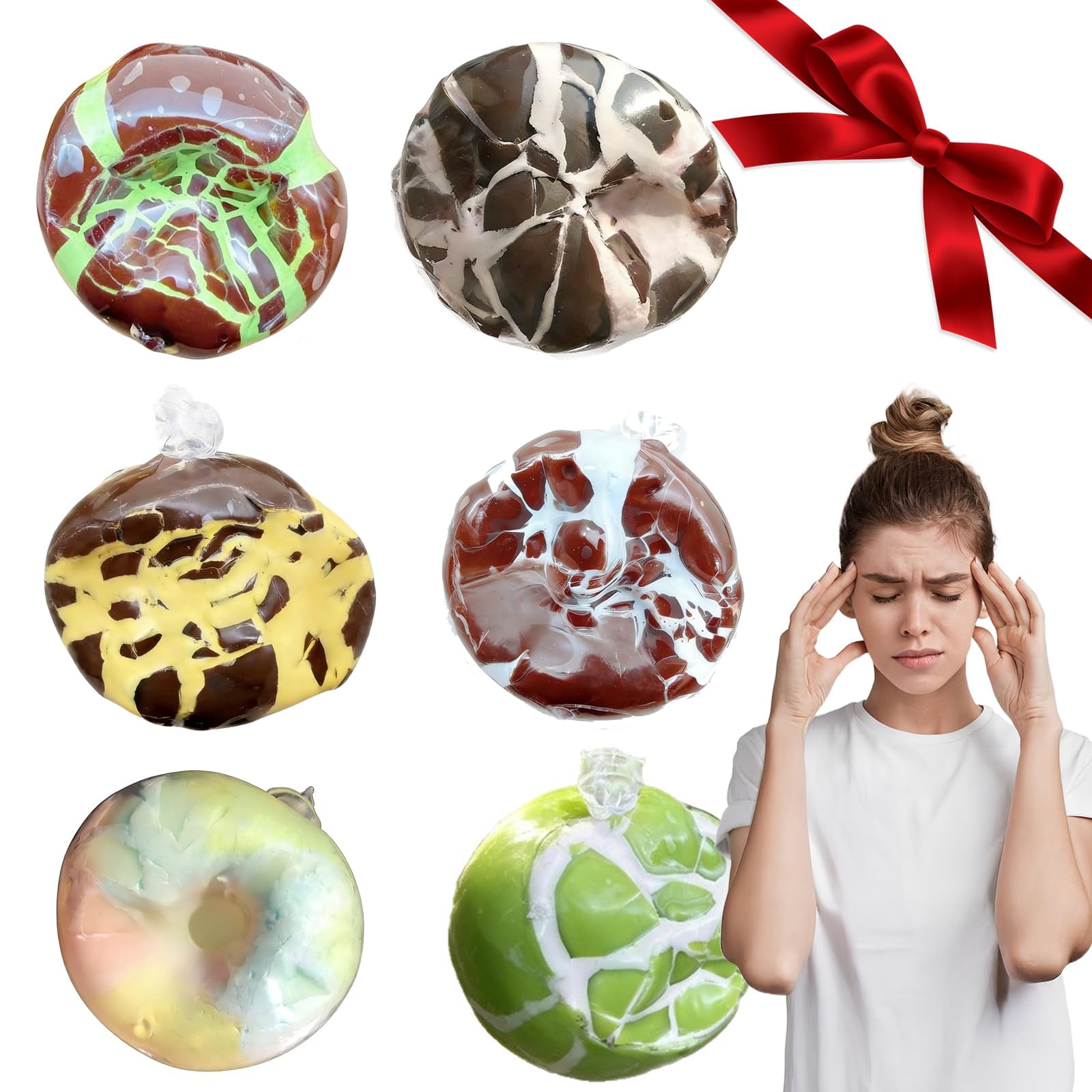 Wax Cracking Squishy Kit - Shapeable Wax Squishies for Asmr, Chocolate Cracking Wax Ball Squishy, 100% Odorless, Non-Sticky, Improving Focus, Easing Tension During Study, Work, Or Relaxation