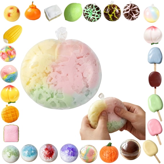 Wax Cracking Squishy Stress Ball Fidget Toys, Random Style Sound Effect Squeeze Toy For Stress Relief And Desktop Leisure