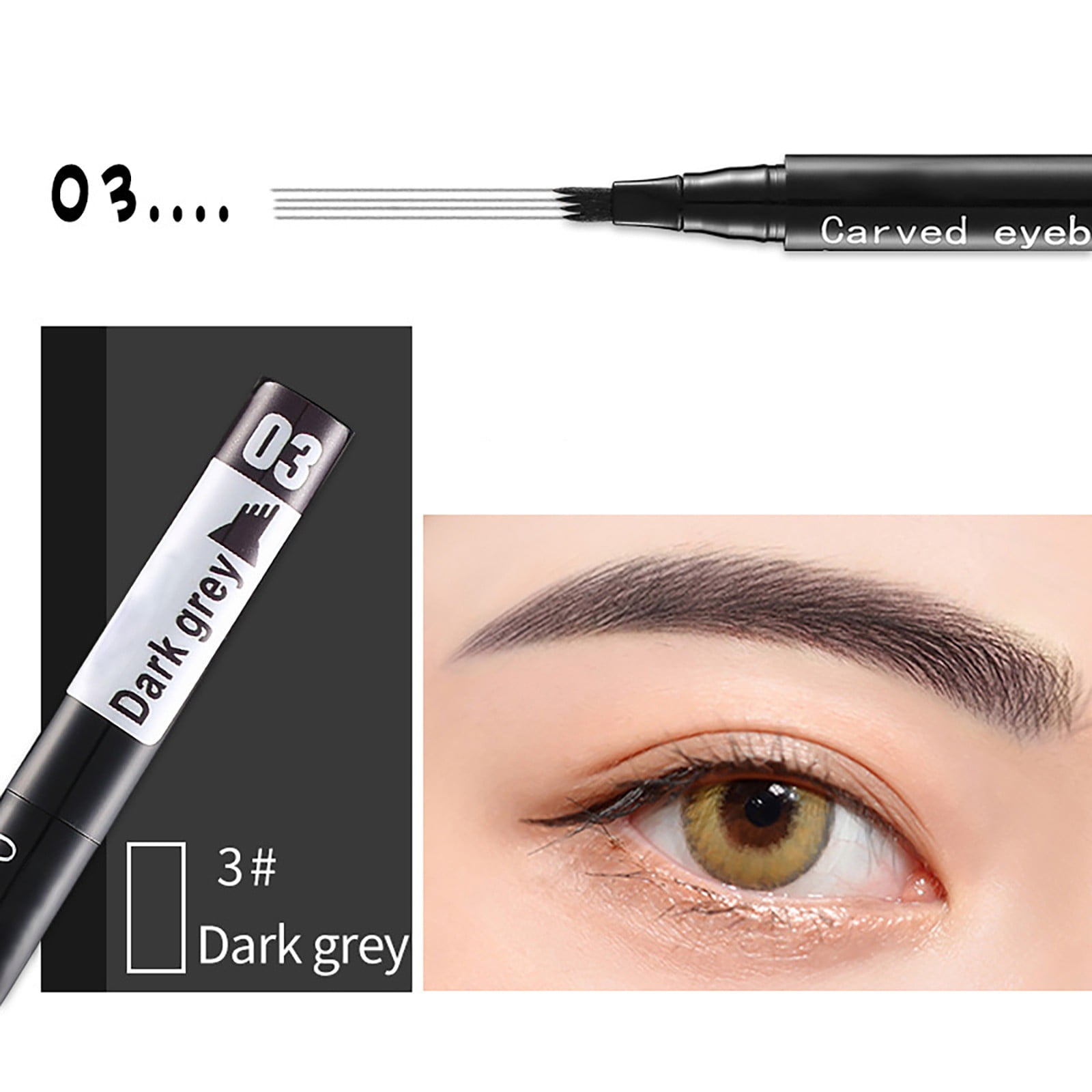 Wax Eyebrows Four Headed Eyebrow Pencil Long Lasting Non Smudging ...