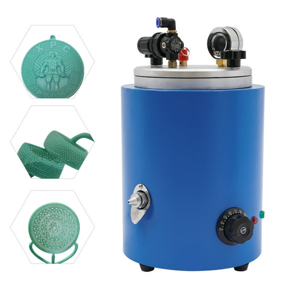Wax Injector Vacuum Casting Machine 2.2L, 500W Round Barrel Mold 86-230F with Double Nozzle Vacuum for Jewelry Wax Injection Beading Making Kit