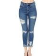 thumbnail image 1 of Wax Jean Women's 'Butt I Love You' Push-Up High Rise Destructed Capri Jeans Dark 1, 1 of 3
