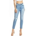 thumbnail image 1 of Wax Jean Women's Juniors High Rise Slim-Straight Denim (13, Light), 1 of 4