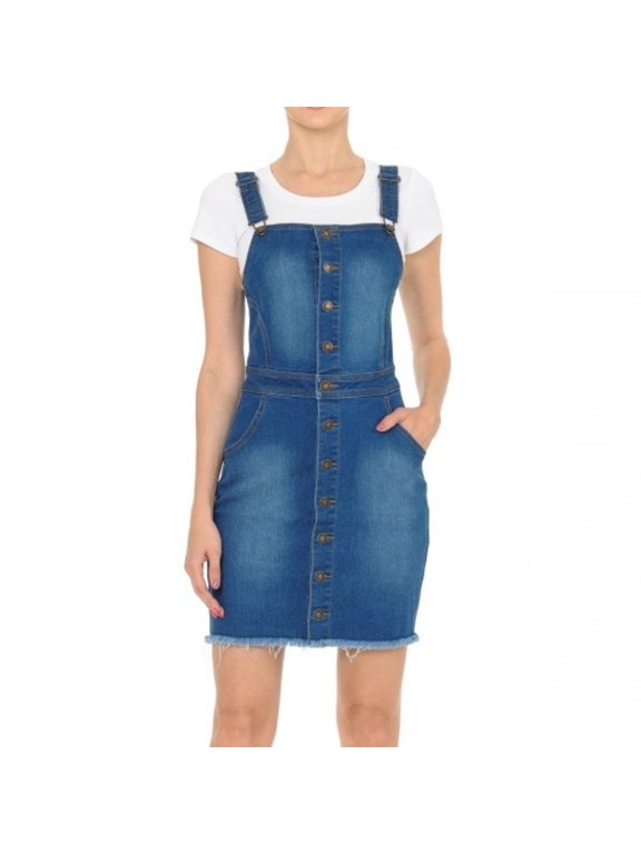 s Women's Exposed Button-Front Denim Dress MED-L