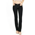 thumbnail image 1 of Wax Jeans Womens/Juniors Luscious Basic Bootcut/Straight Stretch Blue/Black Denim Jeans Pants, 1 of 5
