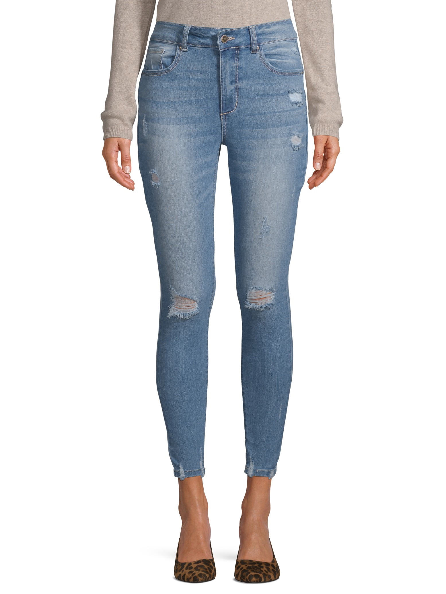 Wax Juniors' PushUp Skinny Jeans with Destruction