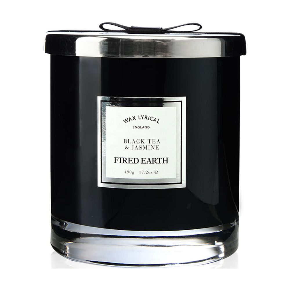 Wax Lyrical  Fired Earth Collection  Black Tea and Jasmine Large Twin Wick Scented Glass Candles Burns Up to 75 Hours  Made in England - image 1 of 3