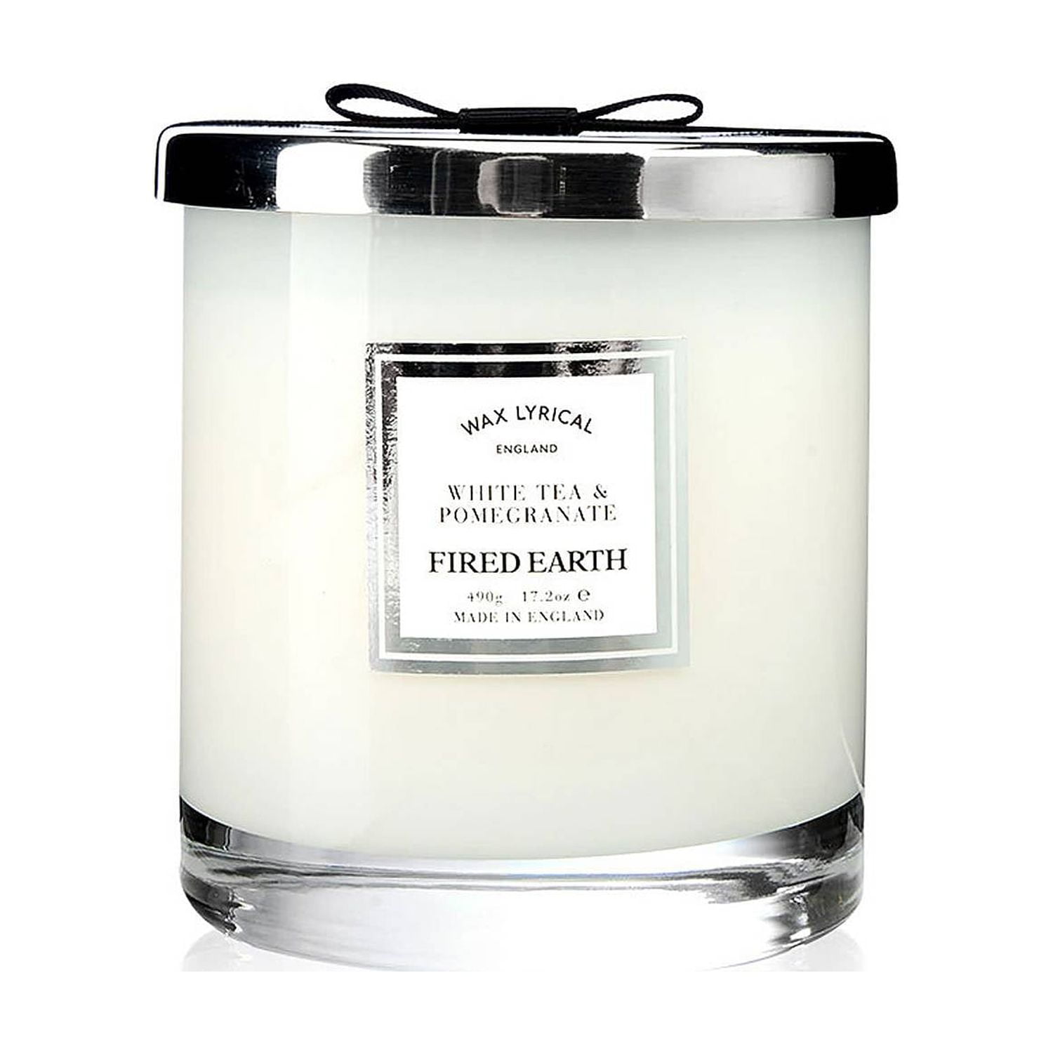 Wax Lyrical Fired Earth Collection White Tea and Pomegranate Large Twin Wick Scented Glass