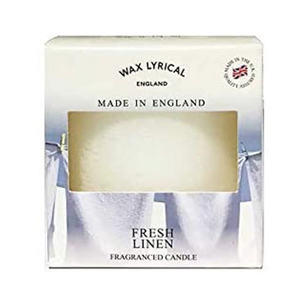 Wax Lyrical Fresh Linen 7.5cm x 7.5cm Pillar Scented Candle Made In