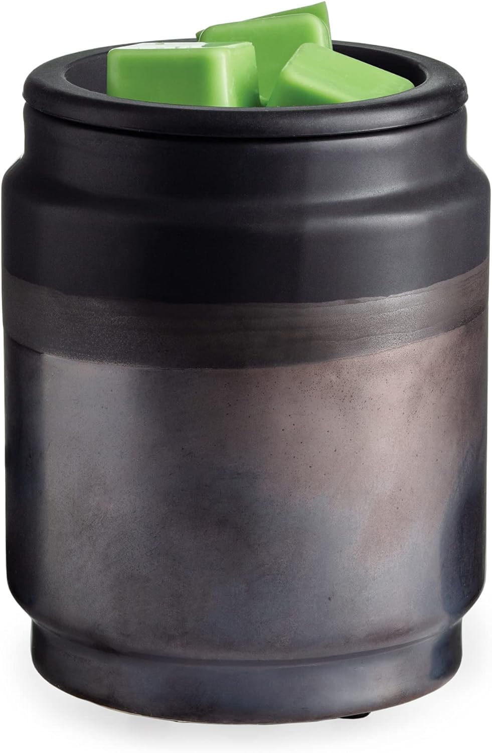 Black and Gunmetal Ceramic Wax Melt Warmer with Silicone Dish