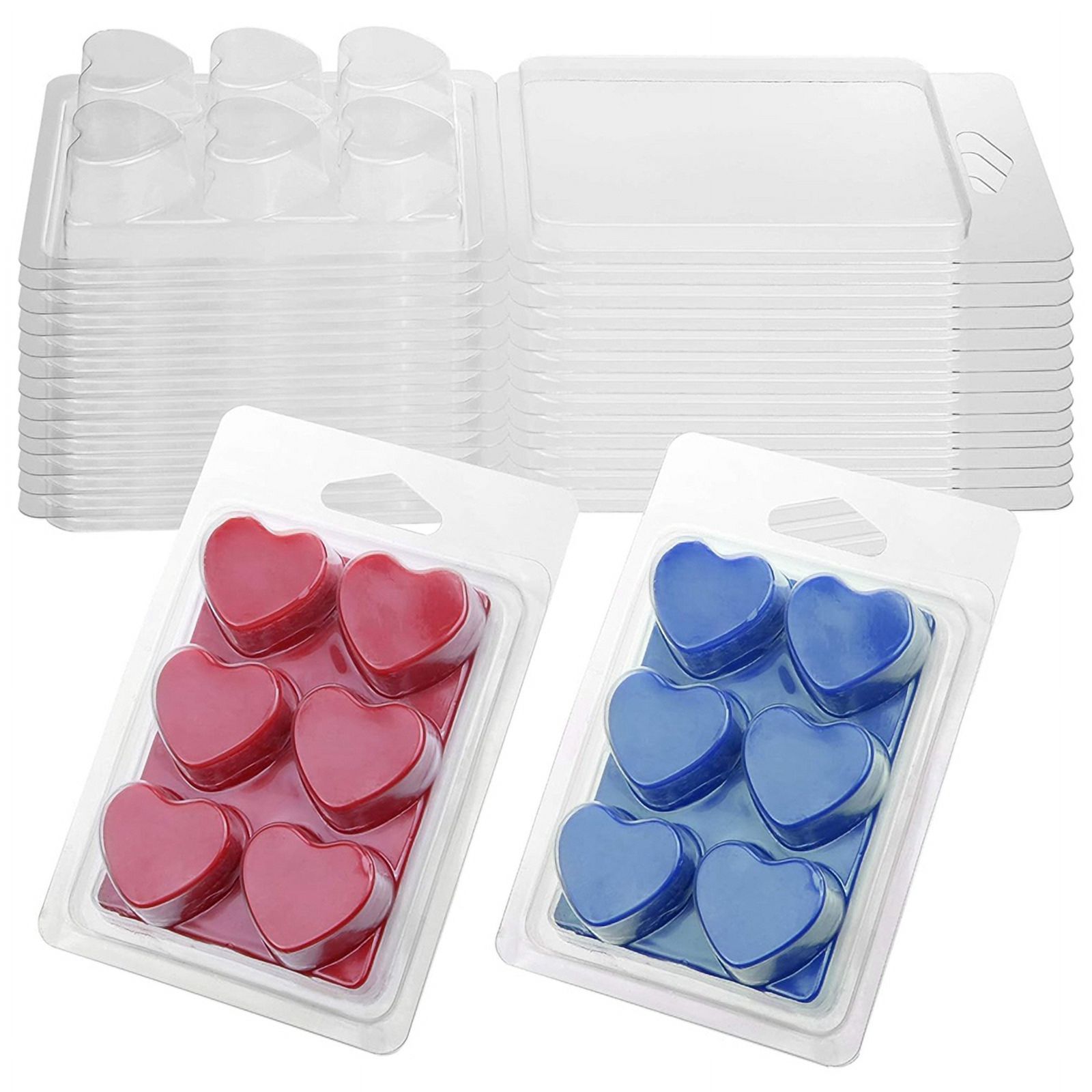 Wax Melt Containers6 Cavity Clear Empty Plastic Wax Melt 100 Packs