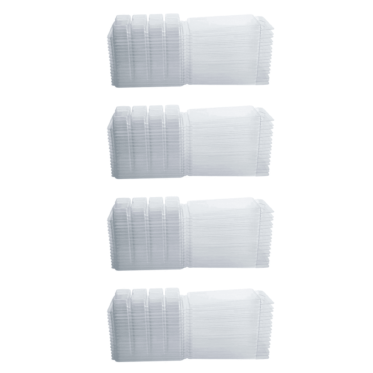 ABuff 150 Pack Wax Melt Clamshell Molds - 75 Heart & 75 Cube Shapes, 8 Cavity Clear Plastic Trays