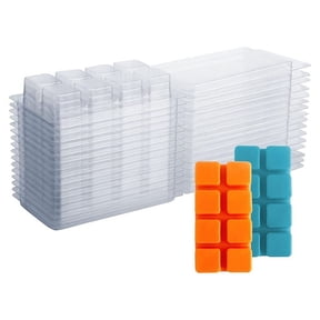 Wax Melt Containers-8 Cavity Clear Empty Plastic Molds-25 Packs Cubes Clamshells for Tarts Melts