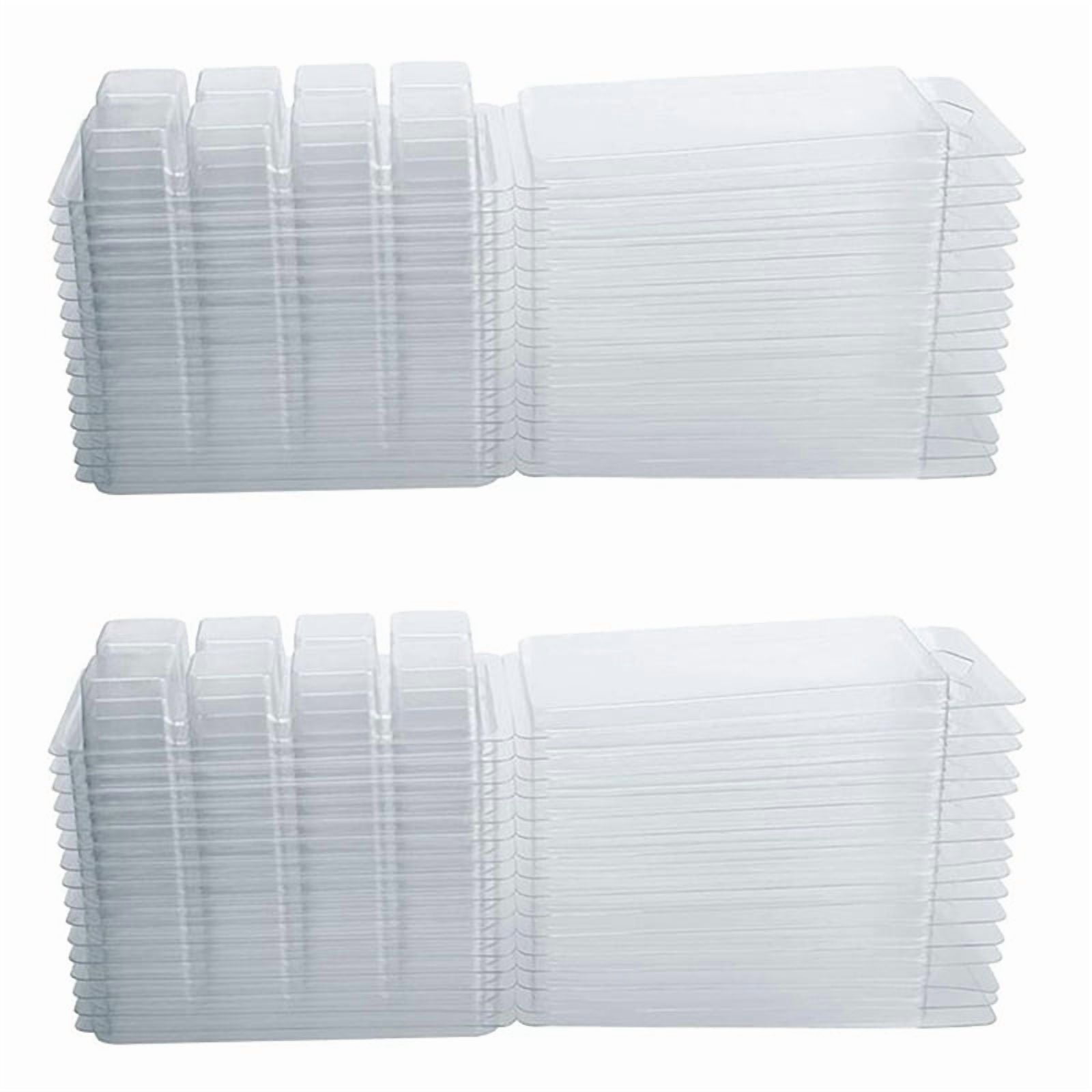 Wax Melt Containers-8 Cavity Clear Empty Plastic Wax Melt Molds-50 Packs Cubes Clamshells for Tarts Wax Melts,50 x Wax Melt Containers,Transparent