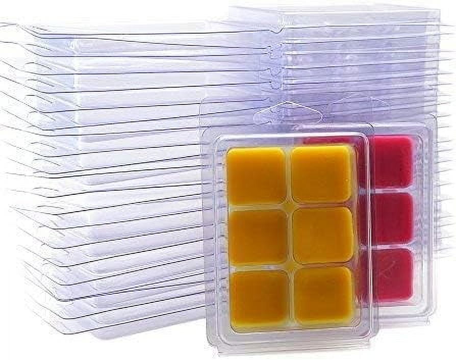 Wax Melt Molds - 100 Packs Clear Empty Plastic Wax Melt Clamshells for Wickless Wax Melt Candles