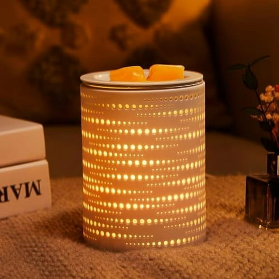 Wax Melt Warmer Ceramic Oil Burner with Timer Electric Candle Wax Melter with Led Coloful Changing Silicone Removeable Tray for Home Gifts$$Home Decor, Kitchen, & Other