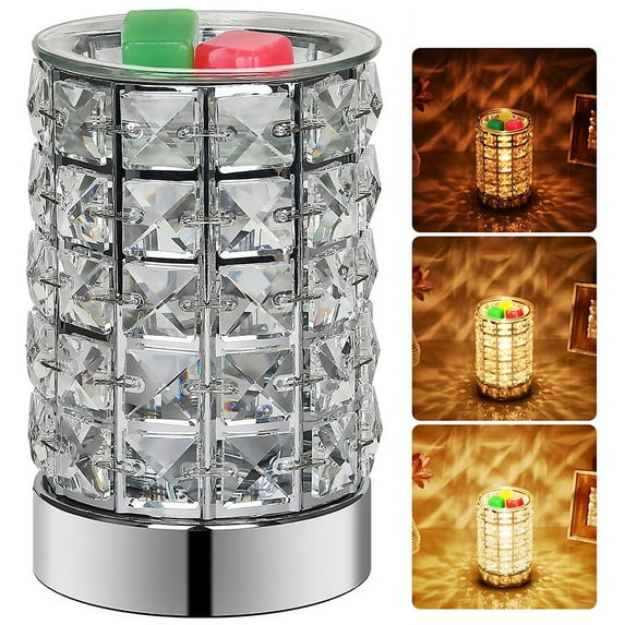 Wax Melt Warmer with Dimmable, Touch Scented Wax Transparent Crystal Candle Warmer Lamp Electric Wax Melt Burner Fragrance Wax Diffuser Oil Burner for SPA Home Decor Office Bedroom, Best Gift