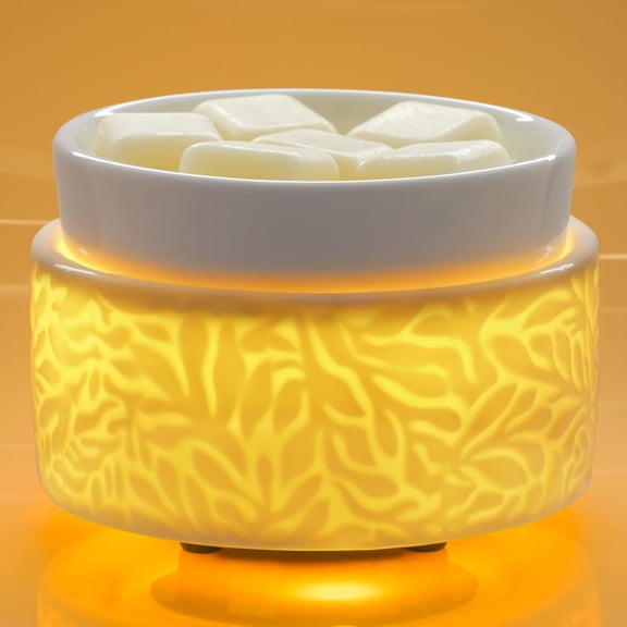 Wax Melt Warmer,Electric 3-in-1 Wax Melter,Ceramic Candle Wax Warmer Burner for Scented Waxs,Candle Warmer Scent Oil Burner Home Aromatherapy-White