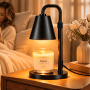 Hausdemo Candle Warmer Lamp, Timer, Dimmable, Adjustable Height, for Scented Jar Candles, Birthday Gifts for Women Mom, Home Decor, Metal Black with Bulbs