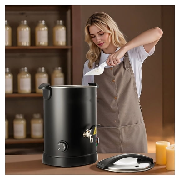 Wax Melter for Candle Making, 8.5 Quart, Fast Heating, Temperature Control, Pour Spout, Hourglass Base, Candle & Soap Making Pot