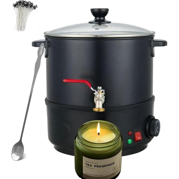 Wax Melter for Candle Making Candle, Wax Melting Pot, Large Commercial Candle Maker Machine with Pour Spout and Temperature Control for Home (6L)