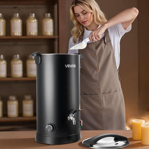 Wax Melting Pot for Candle Making, 6 Gallons, Fast Heating with Adjustable Thermostat & Pour Spout, Hourglass Design for Non-Stick Flow, Melter for Candles and Soap