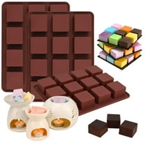 Wax Melts Molds Silicone, 3 Pcs 12-Cavities Square Silicone Mold for Chocolate