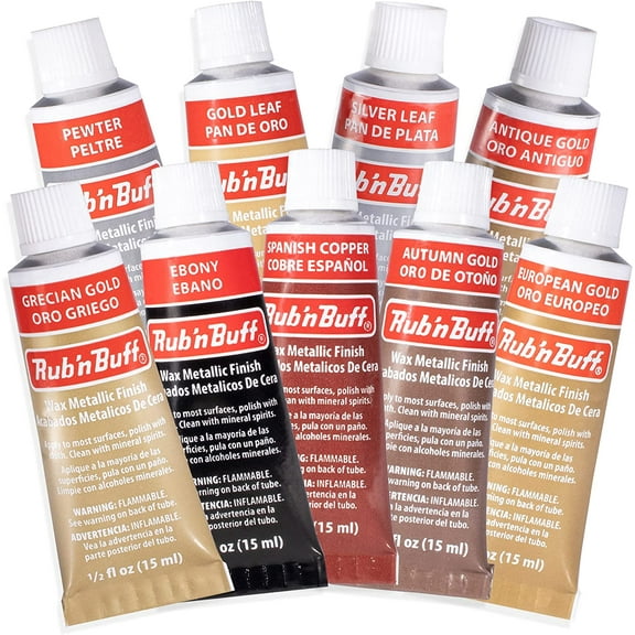 Wax Metallic Finish Color Kit - Antique Gold European Gold Grecian Gold Autumn Gold Gold Leaf Spanish Copper Silver Leaf Ebony Pewter - Gilding Wax Tubes