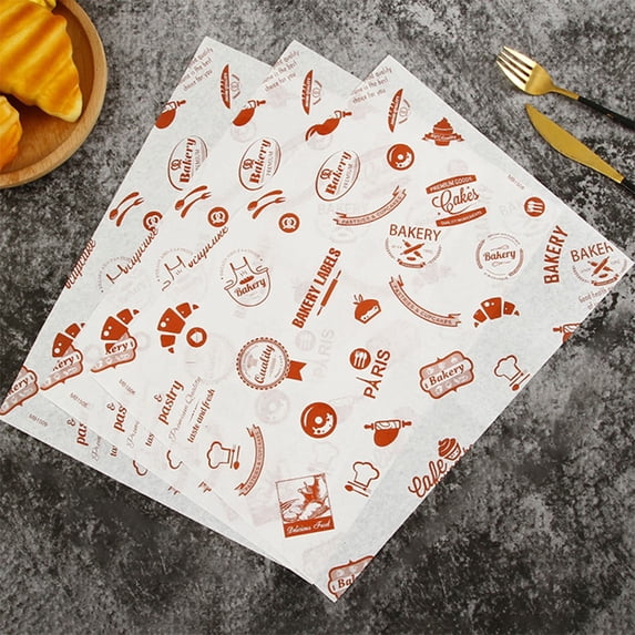 Wax Paper Sheets for Food Packaging, 50 Count 8.4x9.8 Inch Oil Resistant Sandwich Wraps, Waterproof Disposable Food Grade Paper for Burgers, Pastries, Bread, and Party Favors