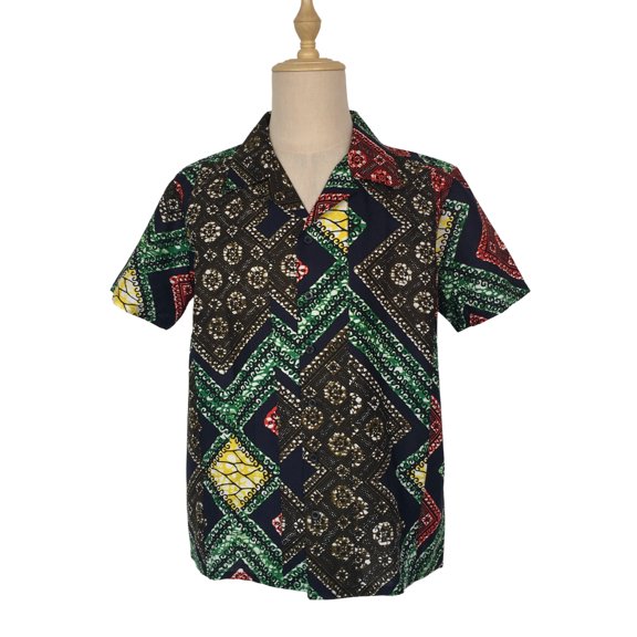 Wax Print Men Shirt Short Sleeves For Summer