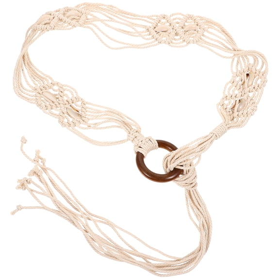 Wax Rope Shell Belt Bohemian Belt Women Waist Belt Macrame Belt Waist Belt