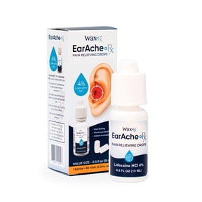 EarAcheRx  4% Lidocaine Ear Pain Relief Drops .5mL by WaxRx