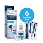 WaxRx Ear Wash Refill Kit, 1.7 oz, pH Conditioned Ear Wash Solution, 6 Uses, Compatible with WaxRx Deluxe Ear Wash System