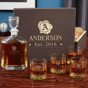 Wax Seal Rocks Glass and Liquor Decanter Set