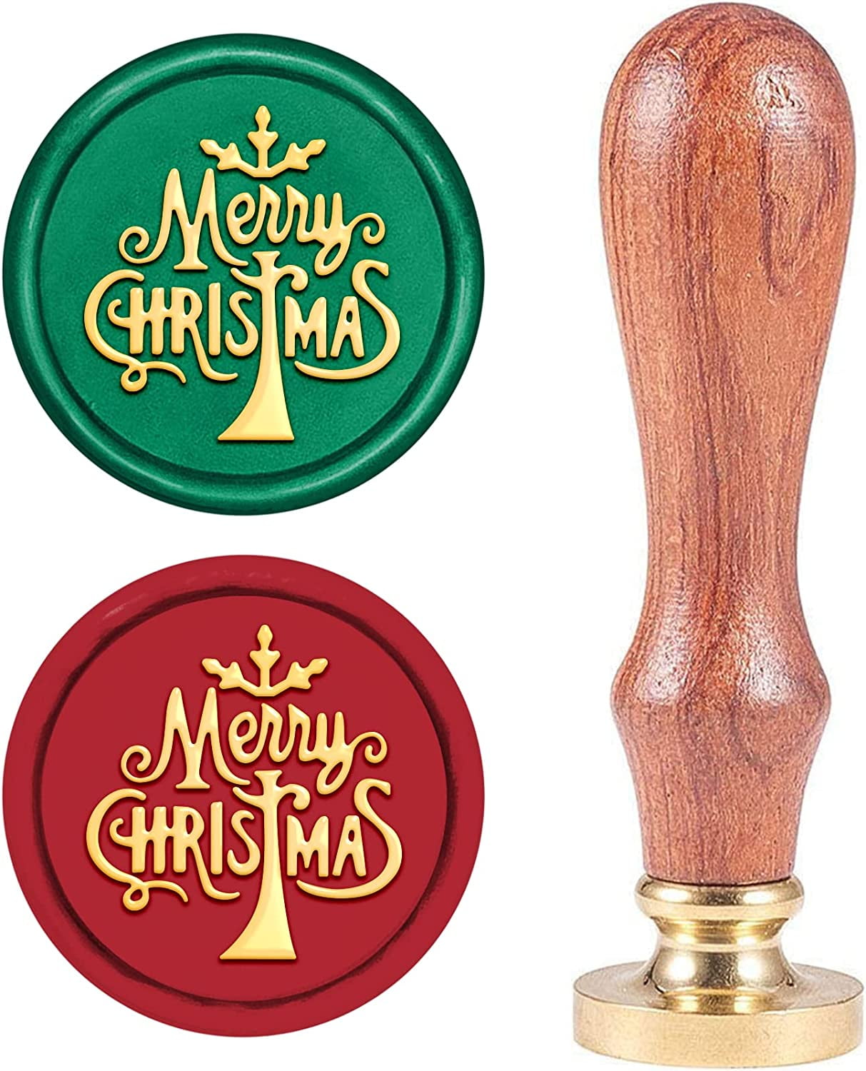 Christmas Theme Seal Set Round Wooden Rubber Stamps For - Temu